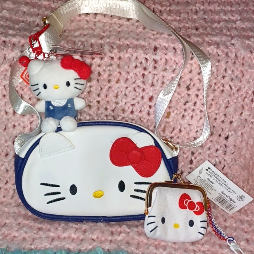 Hello Kitty × 3... handbag, plush & coin purse